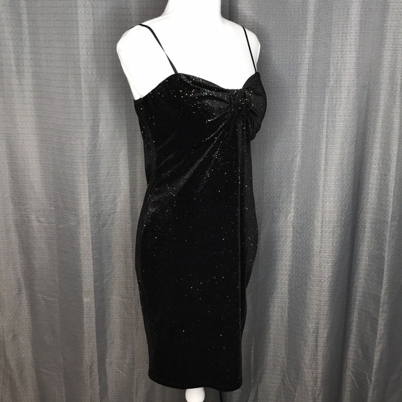 BLACK SHIMMERY SNUG DRESS MEDIUM New FASHION MAGAZINE - Picture 3 of 6